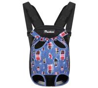 Pawaboo Pet Carrier Backpack, Adjustable Pet Front Cat Dog Carrier Backpack Travel Bag, Legs Out, Easy-Fit for Traveling Hiking Camping for Small Medium Dogs Cats Puppies, Small, Denim Blue