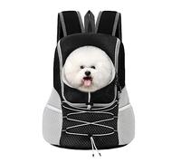 Pawaboo Pet Dog Carrier Backpack Large Size, Puppy Dog Travel Carrier Front Pack for Small Medium Dogs Cats, Adjustable Breathable Dog Carrying Backpack with Safety Strips for Travel Outdoors, Black