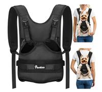 Pawaboo Pet Dog Front Carrier Backpacks, Legs Out Pet Carrier Backpack for Dogs, Adjustable Easy-fit Dog Chest Carriers for Small Medium Dogs Hands Free for Travel Hiking Cycling Camping, S, Black