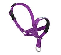 Pawaboo Pet Dog Muzzle in Reflective Nylon Adjustable and Soft Anti-Bite Buckle for Dog Head Collar Mouth Medium Size Purple