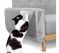Pawaboo Pet Scratch Furniture Protector, [10 Pack] Cat Scratch Deterrent Tape, Furniture Protectors Training Tape, Couch Corner Cat Scratch Repellent with 60 PCS Upholstery Pins - White