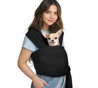 Pawaboo Pet Sling Carrier, Hands Free Dog Carrier Sling for Small Dogs and Cats, Puppy Kitten Pouch Soft Cotton Front Facing Cat Carriers Papoose, Reduce Back Neck Pain, Black