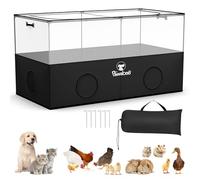 Pawaboo Small Animal Playpen, Pet Cage Tent with Breathable Mesh Wall and Bottom, Foldable Small Pet Enclosure for Puppy Kitten Rabbit Chicken Hamster Guinea Pig Indoor Outdoor Fence, Black
