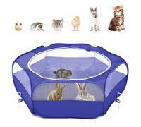 Pawaboo Small Animal Playpen with Zippered Cover, Indigo