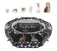 Pawaboo Small Animals Playpen, Waterproof Small Pet Cage Tent with Zippered Cover, Portable Outdoor Yard Fence with 3 Metal Rod for Chick/Kitten/Puppy/Guinea Pig/Rabbits/Hamster, Magnolia