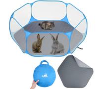 Pawaboo Small Animals Playpen with Pad, Blue+Gray