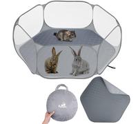 Pawaboo Small Animals Playpen with Pad, Gray+Gray