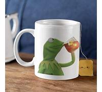 PAWANG White Ceramic Kermit Mug, 15 Oz, Unique Holiday Birthday Gift