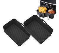 PAWARSO Silicone Air Fryer Liners for Ninja Dual, 2 Pack Air Fryer Accessories Reusable Compatible with Ninja AF300UK AF400UK, Salter, Tower and Other Dual Zone Air Fryer