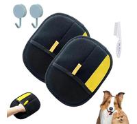 Pawbeam - Pet Fur Remover, Pet Hair Removal Glove, Electrostatic Pet Hair Remover Glove, Reusable Cat & Dog Grooming Mitten, Two Way Brush to Collect Cat and Dog Hair, Essential for Care (2PC)