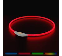 PAWBEE LED Dog Collar - Rechargeable, Cuttable Custom Collar with 3 Bright Colours, Ideal for Night Safety - Suitable for Small & Large Dogs, Lasts for 5 Hours - Light Up Your Dog's Night Walks