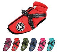 Pawbibi Dog Coat Waterproof Winter, Pawbibi Sport Waterproof Windproof Jacket with Built-In Harness Reflective & Adjustable Warm Coats Dogs (red, 5xl)