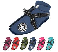 Pawbibi Dog Coat Waterproof Winter, Pawbibi Sport Waterproof Windproof Jacket with Built-In Harness Reflective & Adjustable Warm Coats Dogs (navy blue, L)