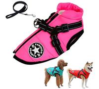 Pawbibi Sport - Waterproof Winter Jacket with Built-in Harness, Pawbibi Dog Jacket with Harness, Windproof Reflective Cozy Warm Adjustable Snow Equafleece Dog Coats with Zipper (Pink,XL)