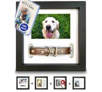 PAWCEPTIVE Pet Memorial Shadow Box Picture Frame - 3 Display Options for Dog or Cat Loss - Collar Mount, Memory Hanger or Loving Remembrance Message - Sympathy Keepsake Photo Gift for a Grieving Owner