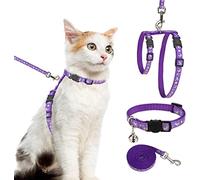 PAWCHIE Cat Harness with Leash and Collar Set - Escape Proof Adjustable Cat Harness Glow in The Dark for Kitty Outdoor Walking