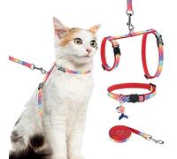 PAWCHIE Cat Harness with Leash and Collar Set - Escape Proof Adjustable Cat Harness Glow in The Dark for Kitty Outdoor Walking