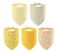 PAWCHIE Dog Bandanas Pet Scarves for Girl Boy - 5 Pack Reversible Kerchief Triangle Bibs Decoration Accessories, Floral Dog Bandana, Adjustable Soft Cute Square Bandana for Small Dogs Cats Pets