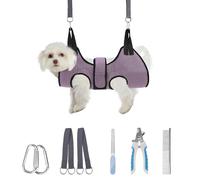 PAWCHIE Dog Grooming Hammock Harness for Dogs & Cats with Pet Nail Clipper Trimmer- Breathable Cat Hanger Sling for Trimming Clipping Nails-Dog Hammock Restraint Bag for Small Medium Large Dog,Pink XS