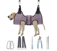 PAWCHIE Dog Grooming Hammock Harness for Dogs & Cats with Pet Nail Clipper Trimmer- Breathable Cat Hanger Sling for Trimming Clipping Nails-Dog Hammock Restraint Bag for Small Medium Large Dog, Pink M