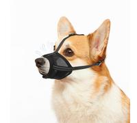 PAWCHIE Dog Muzzle, Soft Muzzle Anti Biting Barking Chewing, Comfortable Air Mesh Mouth Guard Breathable Adjustable Loop Pets Muzzle for Small Medium Large Dogs, Allows Panting Drinking, Black M