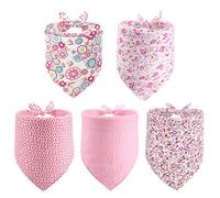 PAWCHIE Spring Dog Bandanas Pet Scarves - 5 Pack Reversible Kerchief Triangle Bibs Costume Decoration Accessories, Floral Dog Bandana, Adjustable Soft Cute Square Bandana for Small Dogs Cats Pets
