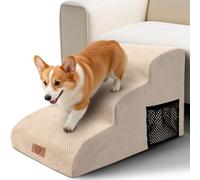 Pawchop Dog Steps for Bed, 3-Step Non-slip Dog Steps for Sofa, High Density Foam Pet Step Stairs with Removable Cover, Waterproof Dogs Stairs for Small Dogs and Pets, 60 x 40 x 40cm