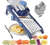 Pawchop Multi-Cutter Mandoline Slicer | 10-in-1 Professional Vegetable Cutter Includes Hand Guard for Safe, Fast Slicing of Potatoes, Cabbage, Fruits | Professional Mandolin Food Slicer | Easy Cleanup