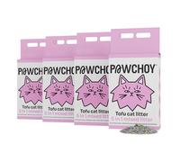 PAWCHOY 5 in 1 Mixed Cat Litter - Clumping, Flushable, Ultra Absorbent & Fast Drying | 100% Natural, Dust-Free, Low Tracking | with Activated Carbon for Superior Odor Control (4 Bags)