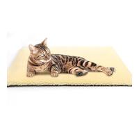 PawComfort Self-Heating Pet Mat, Soft Plush Material, Noiseless Design, No Electricity Required, Machine Washable, Cozy Winter Bed for Cats and Dogs (Cream-Coloured, 22.44 * 18.11in)