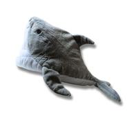 Pawcratean 11.8" Dog Comfy Large Size Plush Toy with Squeaker Shark Style Indoor Play Teeth Cleaning Chewing Washable