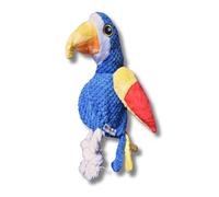 Pawcratean 11.8" Dog Plush Toy with Rope and Squeaker Yellow Wings Parrot Style Indoor Play Chewing