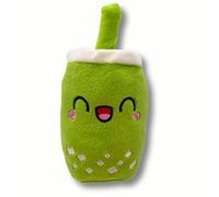 Pawcratean Drinks Plush Dog Toy, Squeaker, Interactive Pet Toy for Small and Medium Dogs Teeth Cleaning Self-Entertertrainment (Green Pudding Milk Tea)