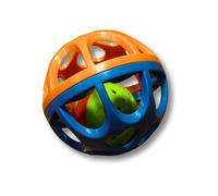 Pawcratean Large Cat Ball Toy with Bell Durable Self-Entertainment Colorful Indoor Exercise (Blue & Red)