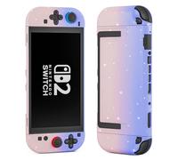 PAWDIARY Glitter Switch 2 Case Dockable, Split Protective Cover Skin for Nintendo Switch 2 2025 Console&Controller, Gradient Pink and Purple Design Hardshell Switch 2 Accessories Protector