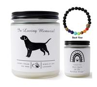 Pawdoer Dog Memorial Gifts for Loss of Dog, Pet Sympathy Bereavement Memorial Gift for Dogs Death Passing Away, Scented Candle and Chakra Rainbow Bridge Bracelet (Labrador)
