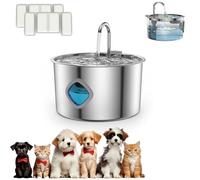 Pawdrate Dog Water Fountain, Pawdrate Doggy Fountain, Pawdrate Filtered Water Fountain, Ultra-Quiet Stainless Steel, Give Your Dog a Longer, Healthier Life with Properhydration (1PC+2 filter)