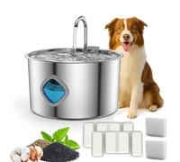 Pawdrate Dog Water Fountain, Stainless Steel Pet Fountain 3.2L/108 oz - Easy, Quiet, and Safe, Water Picture with Filter for Small, Large Dogs, Flowing Water (A, One size)