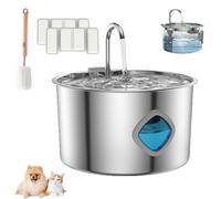 Pawdrate Dog Water Fountain, Stainless Steel Pet Fountain, for Cats and Dogs, Smart Circulating Water Dispenser with 2 Filters 3.2L/108OZ (1PC)