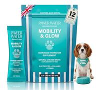 PAWER WATER Dog Joint Support & Hydration Powder - Relieve Achy Joints, Stop Stiffness & Restore Active Mobility - with Soluble Collagen, Electrolytes & Vitamins - Natural Chicken Broth (12 Pack)