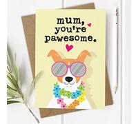 PAWESOME Dog Mum Mothers Day Card - Mothers Day Card from the Dog - Fur Mum Birthday Card - Mum Birthday Card from the Dog