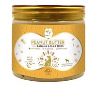 Pawfect Dog Peanut Butter| 100% Natural Peanut Butter with Banana & Flaxseeds for Dogs & Puppies| No Added Sugar, Salt, Palm Oil| No Sweeteners, No Xylitol| Healthy Dog Treat| (450g/15.87oz)
