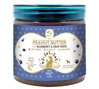 Pawfect Dog Peanut Butter | 100% Natural Peanut Butter with Blueberries & Hempseeds for Dogs & Puppies| No Added Sugar, Salt, Palm Oil| No Sweeteners, No Xylitol| Healthy Dog Treat| (450g/15.87oz)