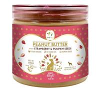 Pawfect Dog Peanut Butter| 100% Natural Peanut Butter with Strawberry & Pumpkin Seeds for Dogs & Puppies| No Added Sugar, Salt, Palm Oil | No Sweeteners, No Xylitol| Healthy Dog Treat| (450g/15.87oz)