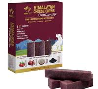 Dentamust Himalayan Dog Chews Long Lasting - Cheese Dental Chews for Dogs | Provides Protein & Calcium | Cranberry, Pomegranate, Activated Charcoal | Healthy Dog Treats for Large Dogs (420g) Pawfect