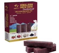Dentamust Himalayan Dog Chews Long Lasting Natural - Cheese Dog Dental Chews | Provides Protein & Calcium | Cranberry, Pomegranate, Activated Charcoal | Natural Dog Chews for Medium Dogs(195g) Pawfect