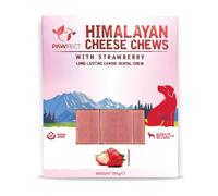 Pawfect Himalayan Yak Cheese Chews with Real Strawberry for Medium Dogs- 100% Natural Dental Stick- Cleans Teeth- Plaque Off and Tartar Control -High Protein, Grain-free Chews - Pack of 3(195g/6.88oz)