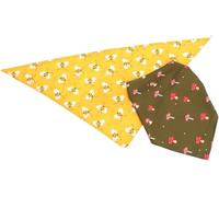 Pawfect Prints 2-Pack Dog Bandanas, Bee & Mushroom Print Cotton Bandana Set for Small Medium Dogs, Birthday Party Pet Scarf