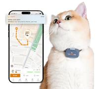 Pawfit Lite for Cats 4g GPS Tracker | Real Time Tracking | Activity Monitoring |Location History | Unlimited Range | Safety Collar Included | Lilac grey