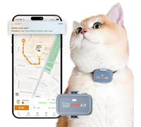 Pawfit Lite for Cats 4g GPS Tracker | Ultra-Small (<18g) Design | Real-Time Tracking | Activity Monitoring | Location History | Unlimited Range | Safety Collar Included | Lilac grey